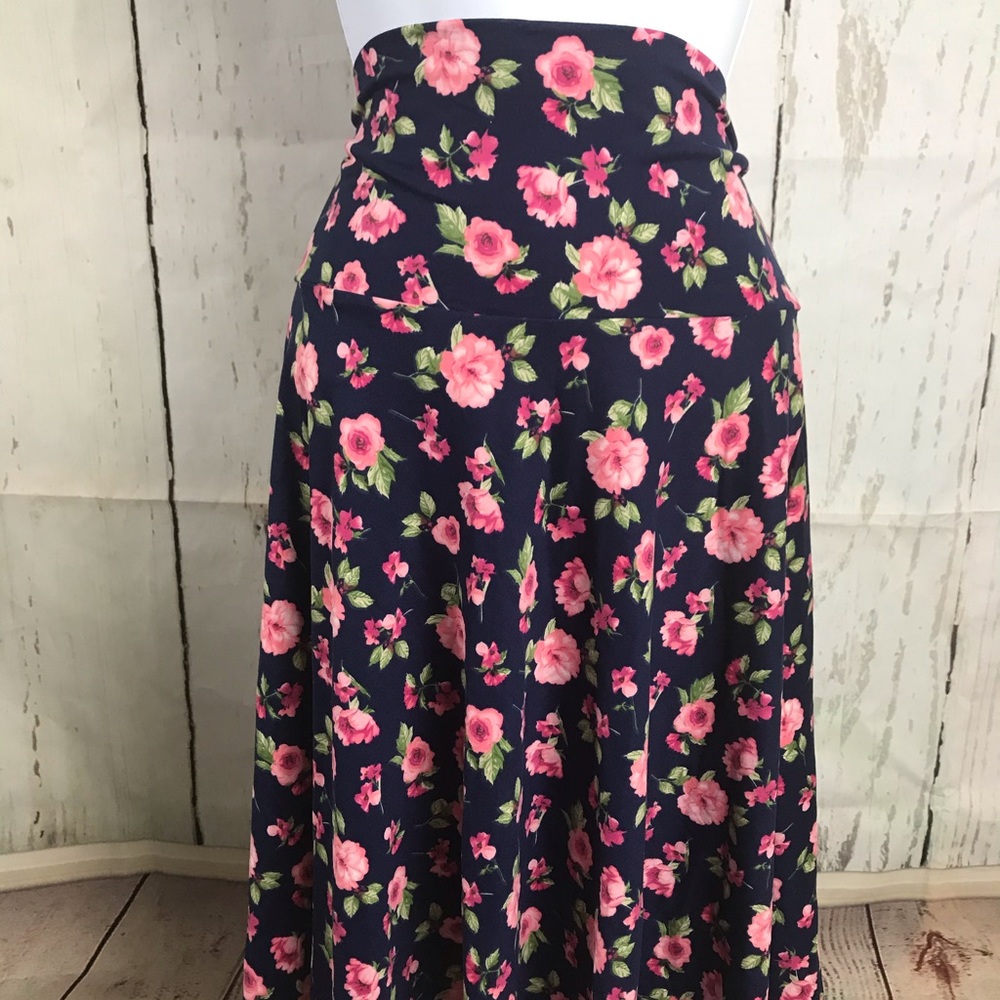 Honey & lace floral ventura skirt Large blue pink